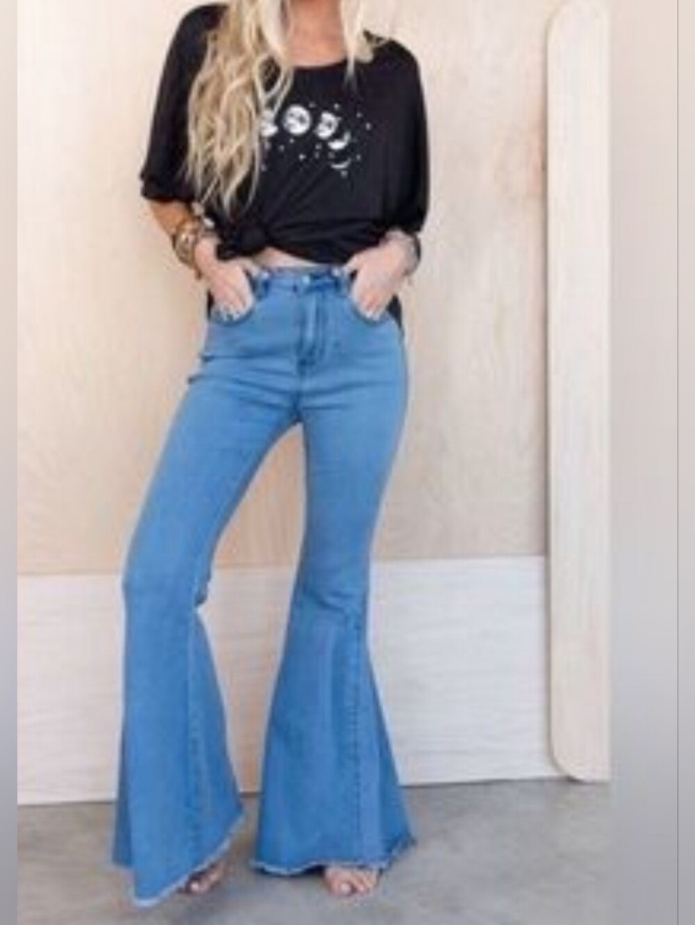 Three Bird Nest High-Rise Retro Revival Panel Flare Jeans Sz M